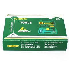 8 PCS Professional Tool Set with Storage Box | YL-8009A Model | Durable Home Repair & DIY Toolkit | Organized Plastic Storage Box