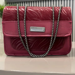 Luxury Women’s Shoulder Bag in Maroon Faux Leather for Casual, Work, and Formal Use