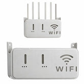 Light Gray WiFi Router Storage Box & Wall Mount Shelf Universal Cable Organizer | Space-Saving Holder for Modem, Set-Top Box & Smart Devices | Home & Office Use