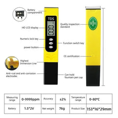 Digital TDS Meter | LCD Water Quality Tester Pen for Drinking Water, RO Systems & Aquariums