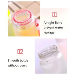 Green Frosted Glass Water Bottle | Leak-Proof Insulated Bottle with Hello Master Decal Logo | 400ml
