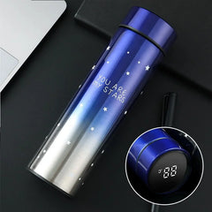 LED Temperature Display Water Bottle Stars Design | Smart Stainless Steel Vacuum 500ml Flask | Random Color