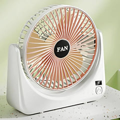 Circular Rechargeable Desktop Fan | Model QL-01 | 3 Speed Personal Cooling Fan | Quiet Air Circulator for Home, Office & Travel | Random Color